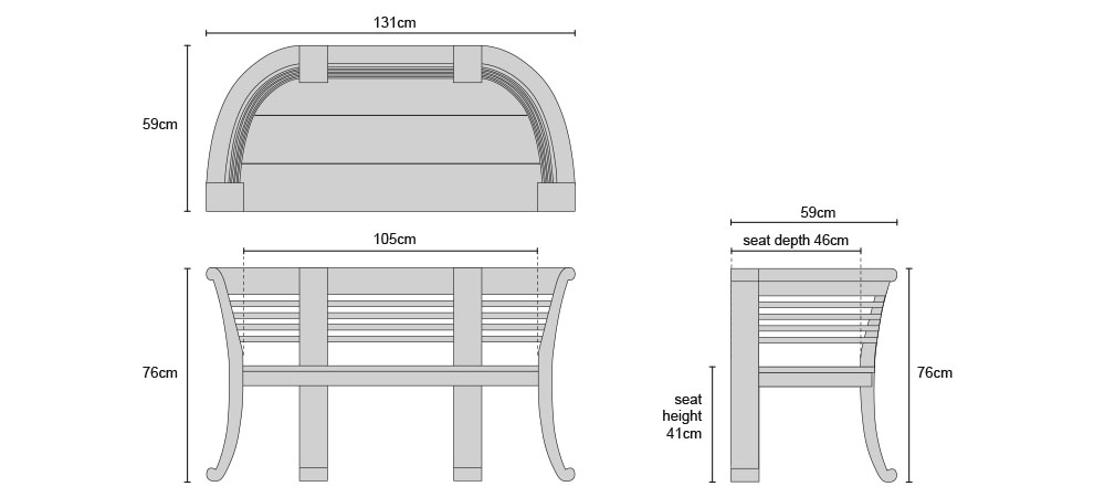 Kensington Two Seat Deco Bench